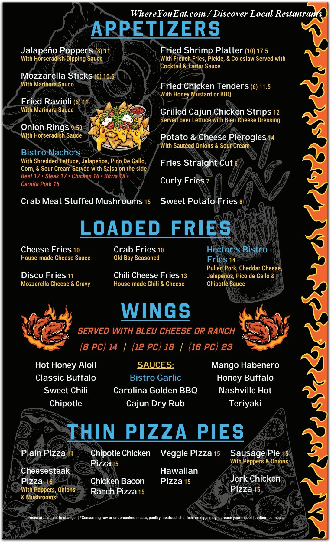 Hector's Bistro Menu