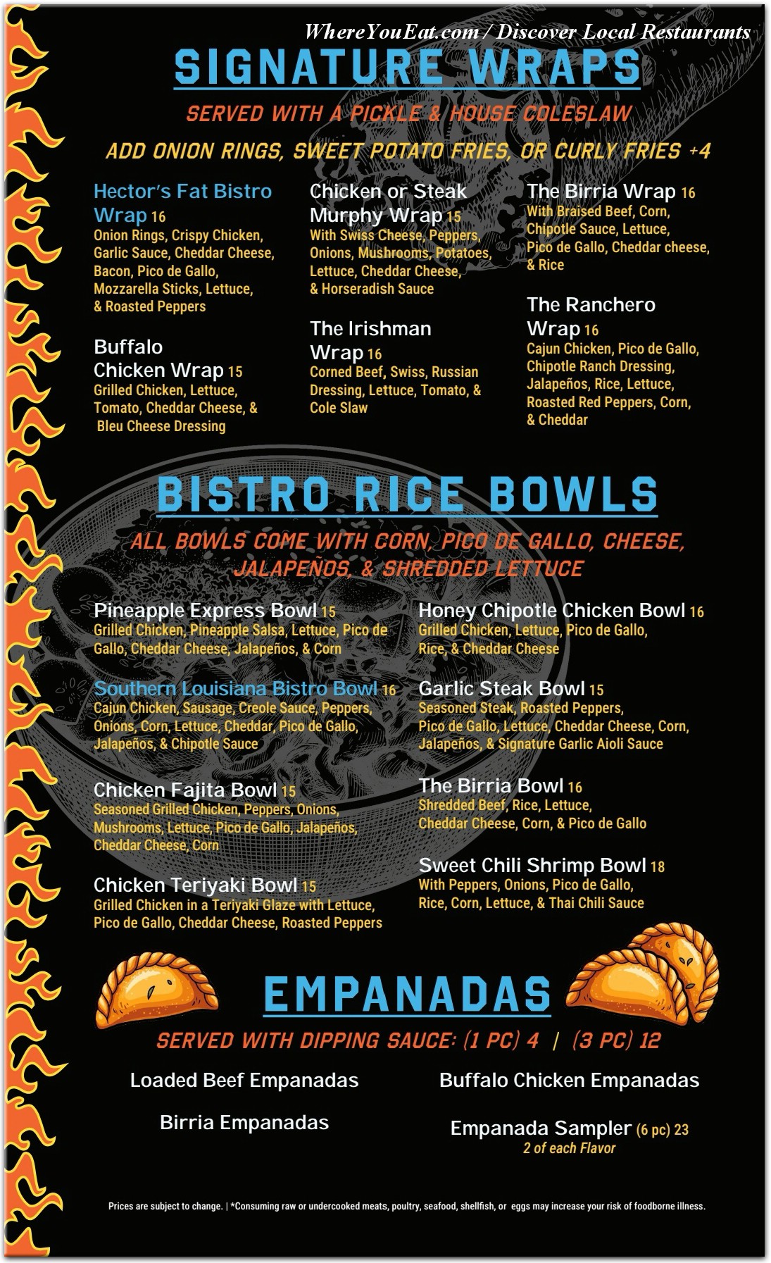 Hector's Bistro Menu