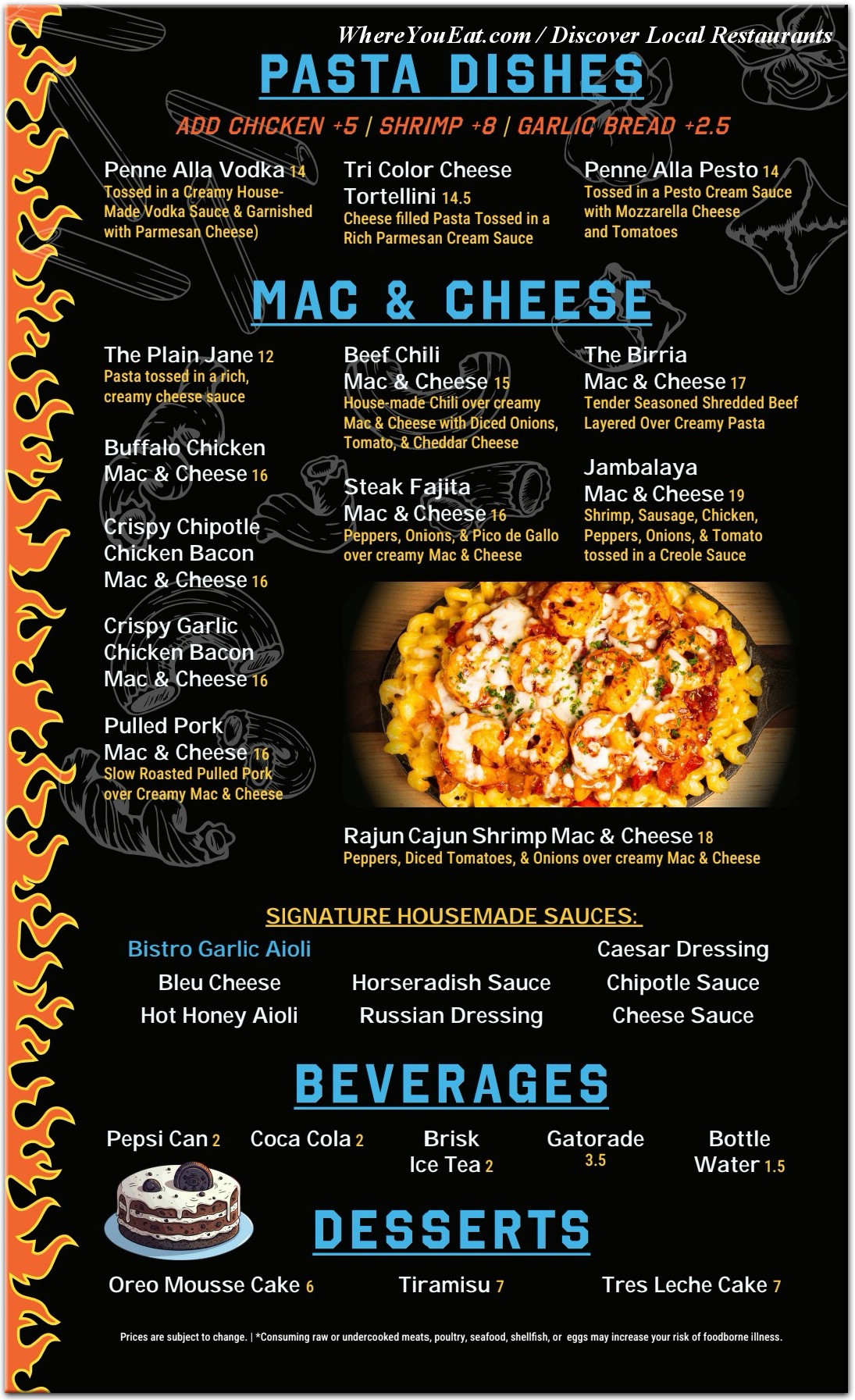 Hector's Bistro Menu
